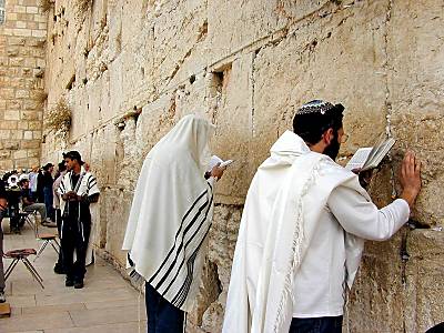 De klaagmuur in Jeruzalem